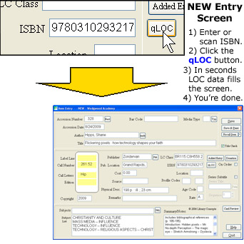 ONE-CLICK Cataloging uses the ISBN to find at LOC