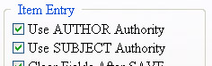 Authority checkboxes